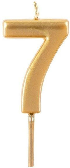 Caspari Birthday Candle Number "7" in Gold Color CA907G