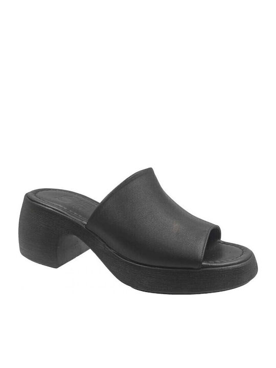 Safe Step Din piele Saboti Negre 1407