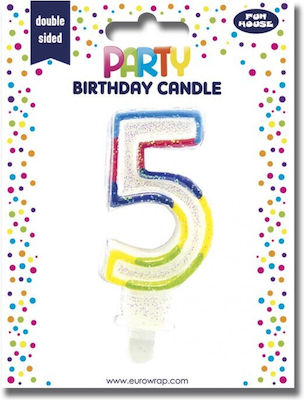 Birthday Candle Number "5" Multicolored