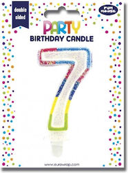 Eurowrap Birthday Candle Number "7" Multicolored