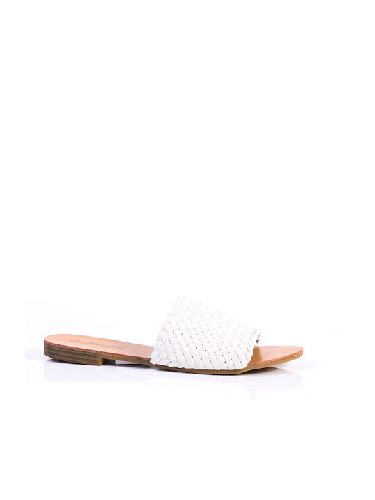 Malesa Damen Flache Sandalen in Weiß Farbe