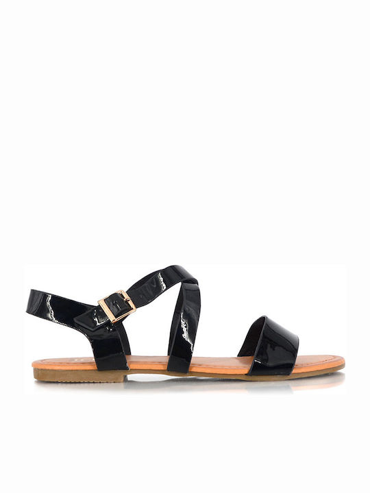 Malesa Women's Flat Sandals in Black Color