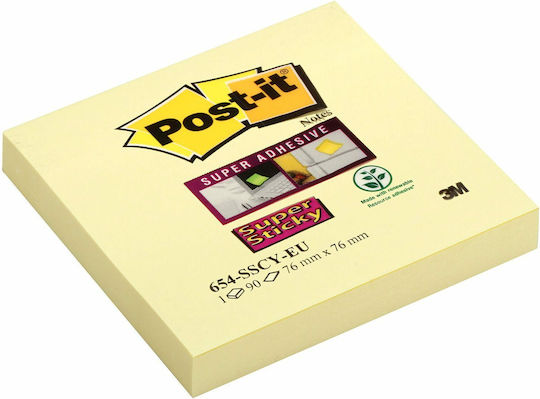 Post-it Biletele De Memorie Blocnotes În Cub 90 Foi De Hârtie Galbene 7.6x7.6cm