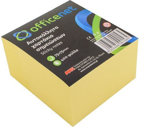 Officenet Haftnotizen im Würfel 400 Blätter Gelb 7.5x7.5Stück