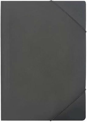 Folder with Rubber Band and Ears for Paper A4 Black