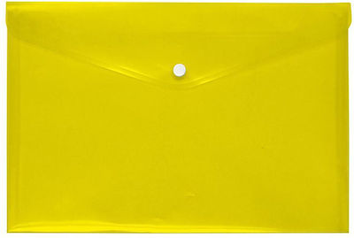 Folder Transparent with Button for Paper A4 Yellow