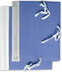 Uni Pap Folder with Ribbon for Paper A4 Blue