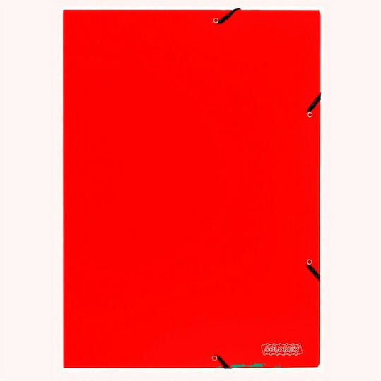 Colorfix Φάκελος Πρεσπάν με Λάστιχο και Αυτιά για Χαρτί A4 Κόκκινος