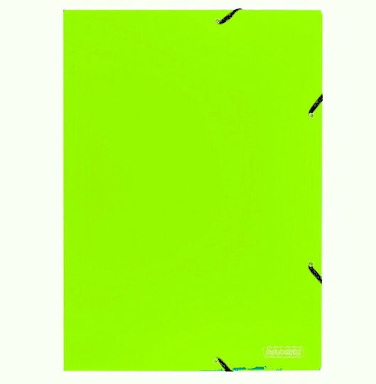 Colorfix Φάκελος Πρεσπάν Διαφανής με Λάστιχο και Αυτιά για Χαρτί A4 Πράσινος