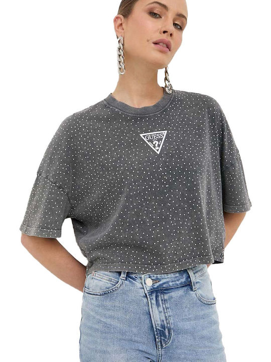 Guess Women's Crop T-shirt Gray