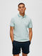 Selected Men's Athletic Short Sleeve Blouse Polo Turquoise