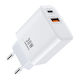 Remax Ladegerät ohne Kabel mit USB-A Anschluss und USB-C Anschluss 30W Stromlieferung Weißs (RP-U82)