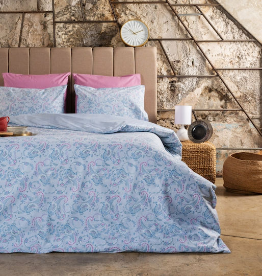 Cokitex Lilly Σετ Σεντόνια Υπέρδιπλα με Λάστιχο 175x235+30εκ. Blue (4τμχ)
