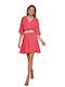 Enzzo Sommer Mini Kleid Wickel Orange