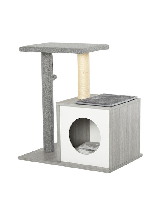 Pawhut Scratching Post Cat Trees Gray 2 levels 59x39x62cm