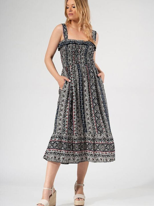 Bellino Sommer Midi Kleid Schwarz