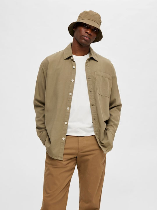 Selected Herrenhemd Overshirt Langärmelig Grün