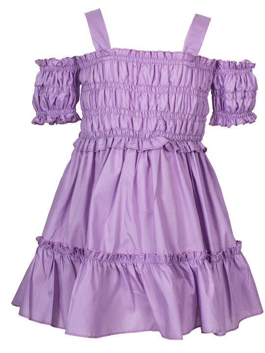 M&B Kid's Fashion Παιδικό Φόρεμα Αμάνικο Μωβ