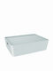 DEA home Kunststoff Aufbewahrungsbox mit Deckel Weiß 39x29x11.22cm 1Stück