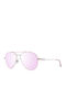 Skechers Women's Sunglasses with Silver Metal Frame and Pink Lens SE6096 73U