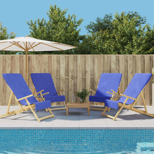 vidaXL Set 4 Hotel Face Towels 135x60 cm 400gsm Blue