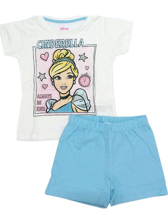 Disney Детска пижама Лятна Светлосиня Princess