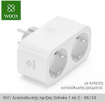 Woox Smart T-förmiger Wandstecker 2 Steckdosen mit Schalter Weiß