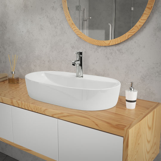 ML-Design Επικαθήμενος Νιπτήρας Κεραμικός 60x40x12cm Λευκός