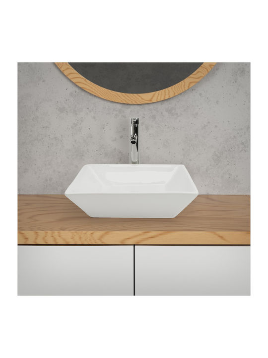 ML-Design Aufgesetztes Waschbecken Keramik 41x41x12cm Weiß