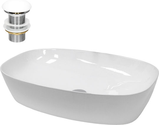 ECD Germany Countertop Sink Ceramic 60.5x38x14cm White