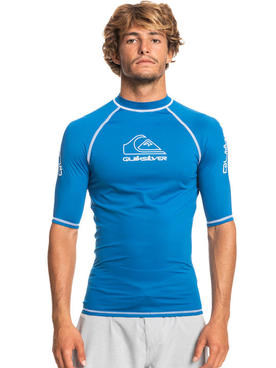 Quiksilver On Tour Ανδρική Κοντομάνικη Αντηλιακή Μπλούζα Μπλε