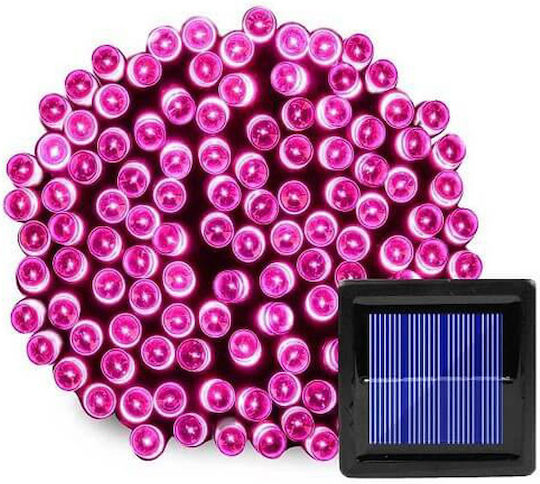 100 Λαμπάκια LED 10μ. Ροζ Ηλιακά σε Σειρά