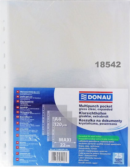 Donau Plastic Sleeves for Documents A4 with Holes 25pcs