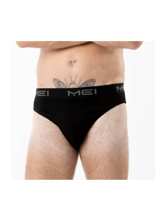 MEI Herren Slips Schwarz 1Packung