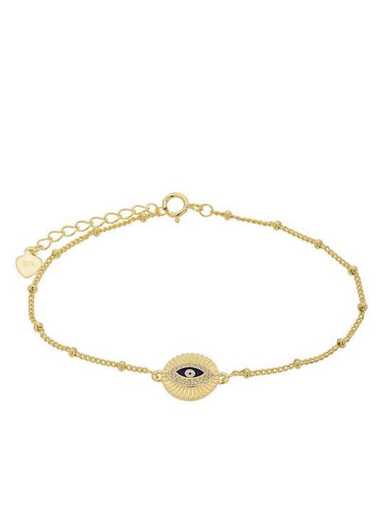 Prince Silvero Bracelet with design Eye made of Silver Gold Plated with Zircon