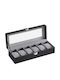 Songmics Wooden Case with transparent lid for 6 watches in Black color JWB06BK