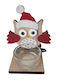 Christmas Glass Candlestick 11x6.5cm