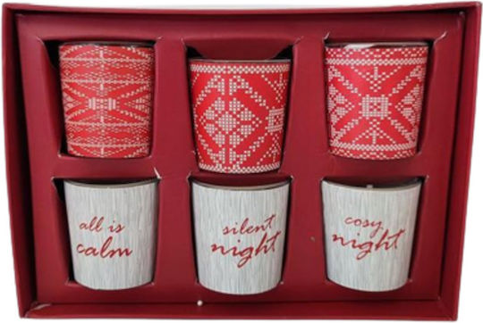Christmas Glass Candle 7x6.5cm 6pcs
