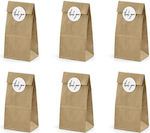 PartyDeco Paper Bag for Gift Brown 8x18cm. 6pcs