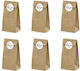 PartyDeco Paper Bag for Gift Brown 8x18cm. 6pcs