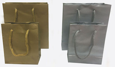 Papier Tasche für Geschenke Gold 12x6x14cm. 12Stück