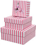 Interni Oggi Paper Christmas Box for Gift Fuchsia 8x8x17cm. 3pcs