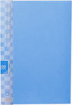 Clipboard Flexible with 100 plastic sleeves Slides for Paper A4 Blue 1pcs