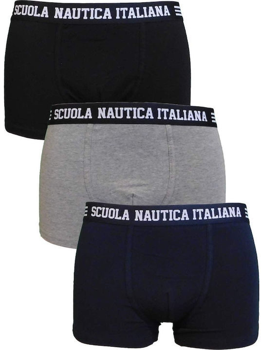 Scuola Nautica Italiana Ανδρικά Μποξεράκια Black/Marine/Grey Melange 3Pack