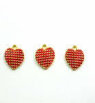 Metallic Pendant Motif for Jewelry in Shape Heart 1.2x1.3cm.
