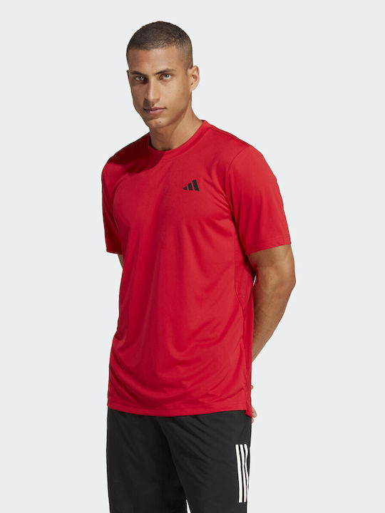 Adidas Club Tee Herren Sport T-Shirt Kurzarm Rot