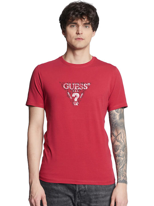 Guess Men's Short Sleeve T-shirt Red