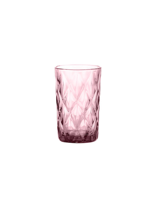 Glass Set Water made of Glass in Pink Color 340ml 6pcs
