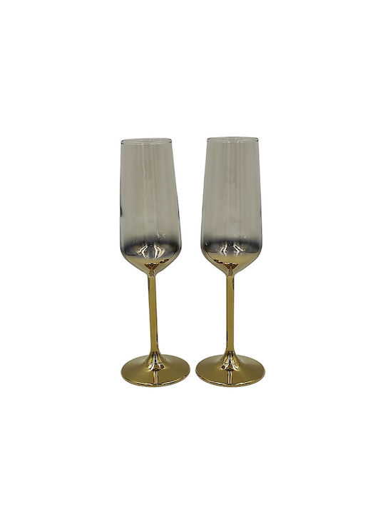 Glass Set Champagne made of Glass Stacked 2pcs