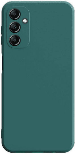 Umschlag Rückseite Silikon Set mit Glas Grün (Galaxy A14)